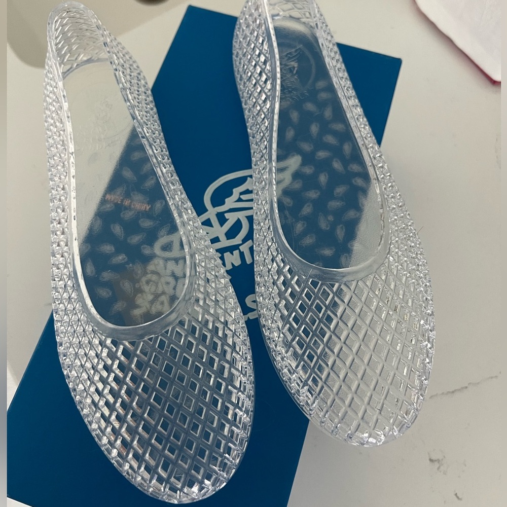 Brand New, Never Worn Ancient Greek Sandals Clear Women's Flats